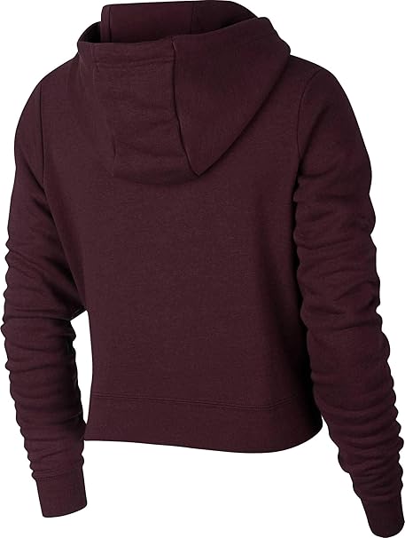 nike rally burgundy cropped logo hoodie