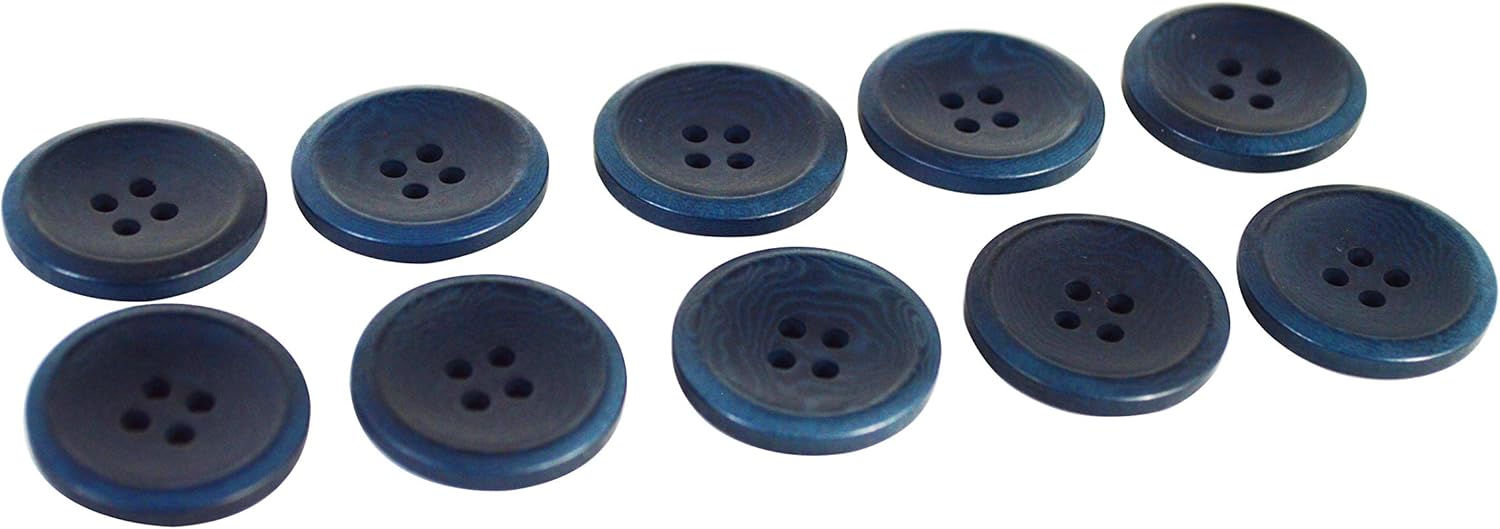 Set of 10 Premium Matte Navy Blue Corozo Buttons 25mm 1 Inch for Pea