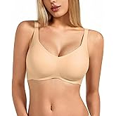 VQJ Women's Jelly Bra Ultra Soft Full Coverage Wireless, Cloud Comfort No Underwire Push Up & Lift with Full Support Bra