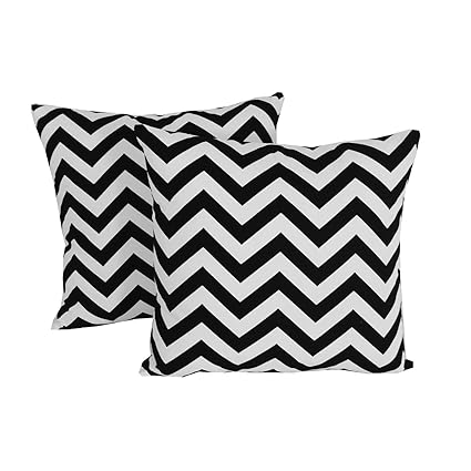 Amazon Com Roomcraft Set Of 2 Black Chevron Throw Pillows 18x18