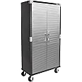 Seville Classics UltraHD Solid Steel Rolling Lockable Metal Storage Cabinet Locker Organizer, w/Adjustable Shelves for Garage, Warehouse, Office, Classroom, Graphite, 36" W x 18" D x 72" H