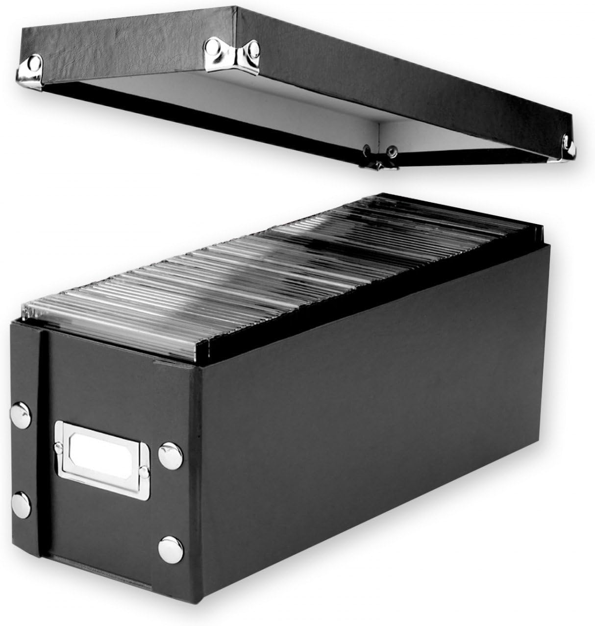 Snap-N-Store CD Storage Boxes, Set of 2 Boxes, Each 13.25" x 5.125" x 5.125", Holds up to 165 CDs, Black (SNS01617): Home Audio & Theater