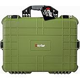 Eylar Large 20 Inch Protective Camera Case Water and Shock Proof With Foam (Green)