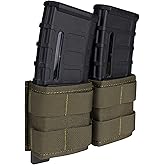 IDOGEAR Rifle Mag Pouch Molle 5.56mm Magazine Pouch Single Open-Top AR Mag Carrier Holder with Quick Release Mag Insert for M4 M16
