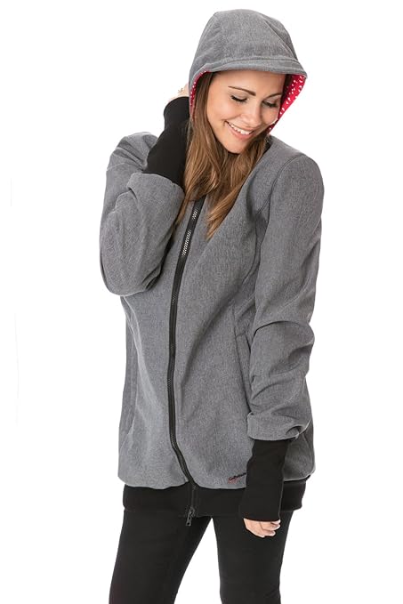 GoFuture Damen Tragejacke für Mama und Baby 4in1 Känguru aus Concordia Shell + Fleece LOVEWINGS GF2395