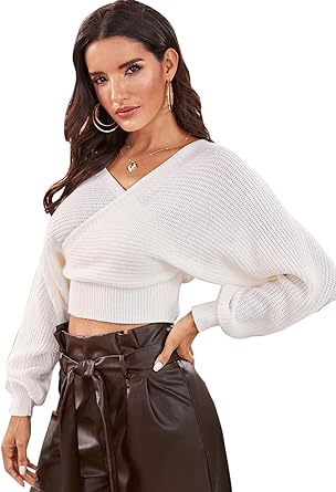 Wrap around crop sweater Clearance