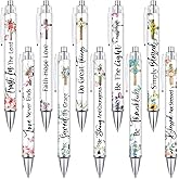 Tinlade 10 Pcs Christian Pens for Women Religious Ink Pens Easter Gifts Inspirational Quotes Bible Verse Ballpoint Funny Office Supplies for Women Men Coworker(Cross)