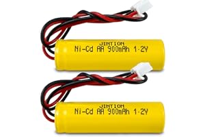 JINTION 1.2v 900mAh Ni-CD AA Exit Sign Emergency Light Battery Replacement Compatible with Unitech AA900mAh OSA268 ELB CS01 Lithonia Battery EXR LED EL M6 (2 Pack)