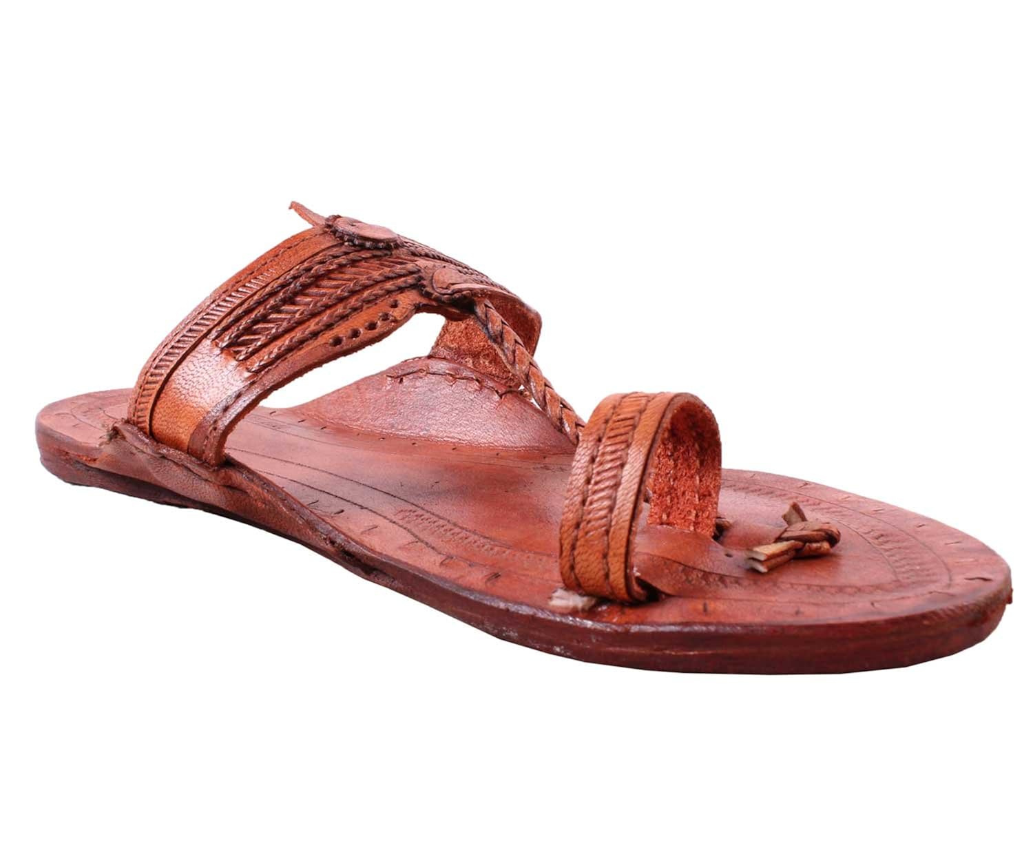 pure leather chappals online