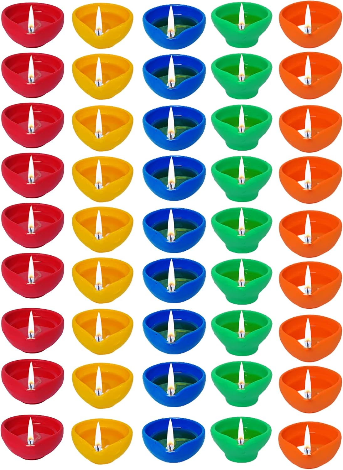 Oil Lamps & Accessories - Indian Karigar 20 Colourful Diyas for Pooja Room Handmade Terracotta Diyas for Home Decor Decorative Diyas for Puja Diyas for Diwali Decor Deepak Festival Home Decoration 20 (Medium Multicolour)