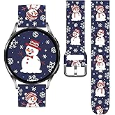 Vieeki Holidays Watch Bands Compatible with 40mm 44mm Samsung Galaxy Watch 7/6/ 5/4/ 5 Pro (45mm)/ 4 Classic (46mm)/ 3 (41mm)/ Active 2, 20mm Pattern Replacement Silicone Strap for Women