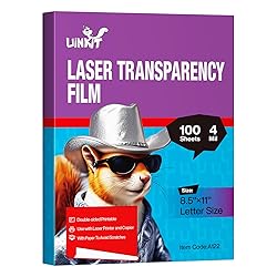 Uinkit 100 Sheets Laser Transparency Film 8.5x11