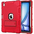 Azzsy Case for iPad Air 11 Inch 2024 Release, iPad Air 5th / 4th Generation 10.9 Inch Case (2022/2020), Heavy Duty Shockproof Rugged High Impact Protective Case for iPad Air 6th/5th/4th,Red
