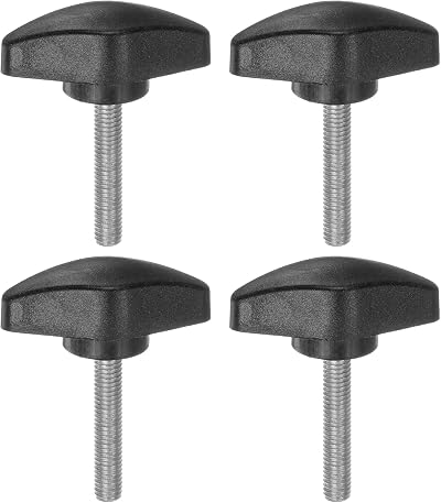 Sourcing Map 4Pcs Tee Wing Knobs M5 x 30mm Black Thumb Screws