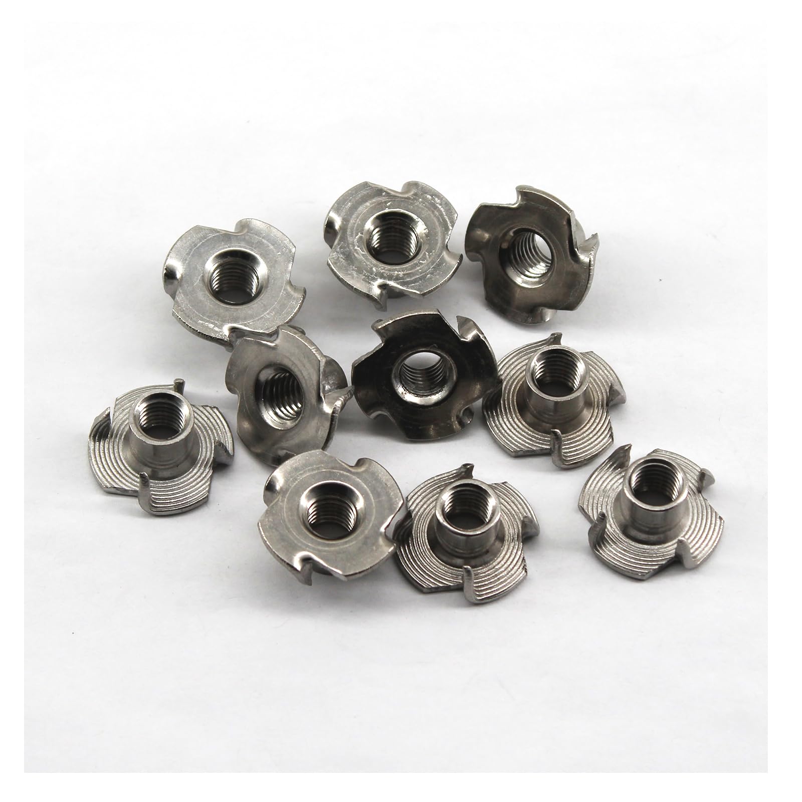 30Pcs M5x8x17 Stainless Steel Four Pronged Tee T Nuts Woodworking Furniture Use