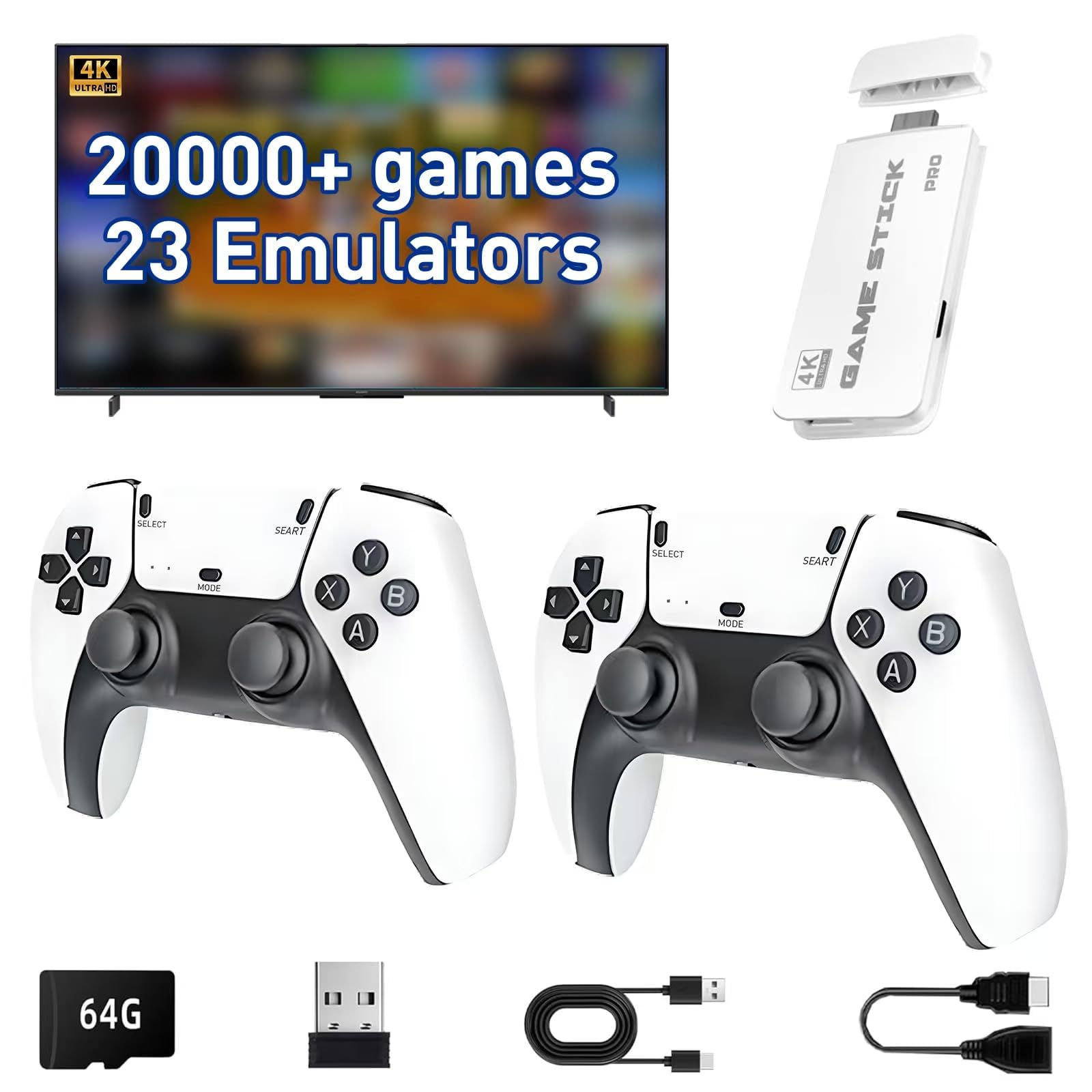 Photo 1 of **UNTESTED**
Upgrade Wireless Retro Game Console,Retro Gaming Stick with 20000+ Games,Video Games with Dual 2.4G Wireless Controllers,Plug and Play Video Game for Tv.
