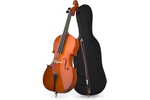 DOREDO Cello 4/4 Kit, Full Size Cello for Adults, Beginners, Students, Complete Acoustic Cello Instrument Set with Portable Bag, Bow, Rosin, Retro