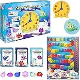 The Fidget Game Squishy Time Rescue - Telling Time Game for Kids Ages 6-11 | Grades 1-5 Multisensory Hands-On Learning Board Game with Manipulatives, Classroom Must Have