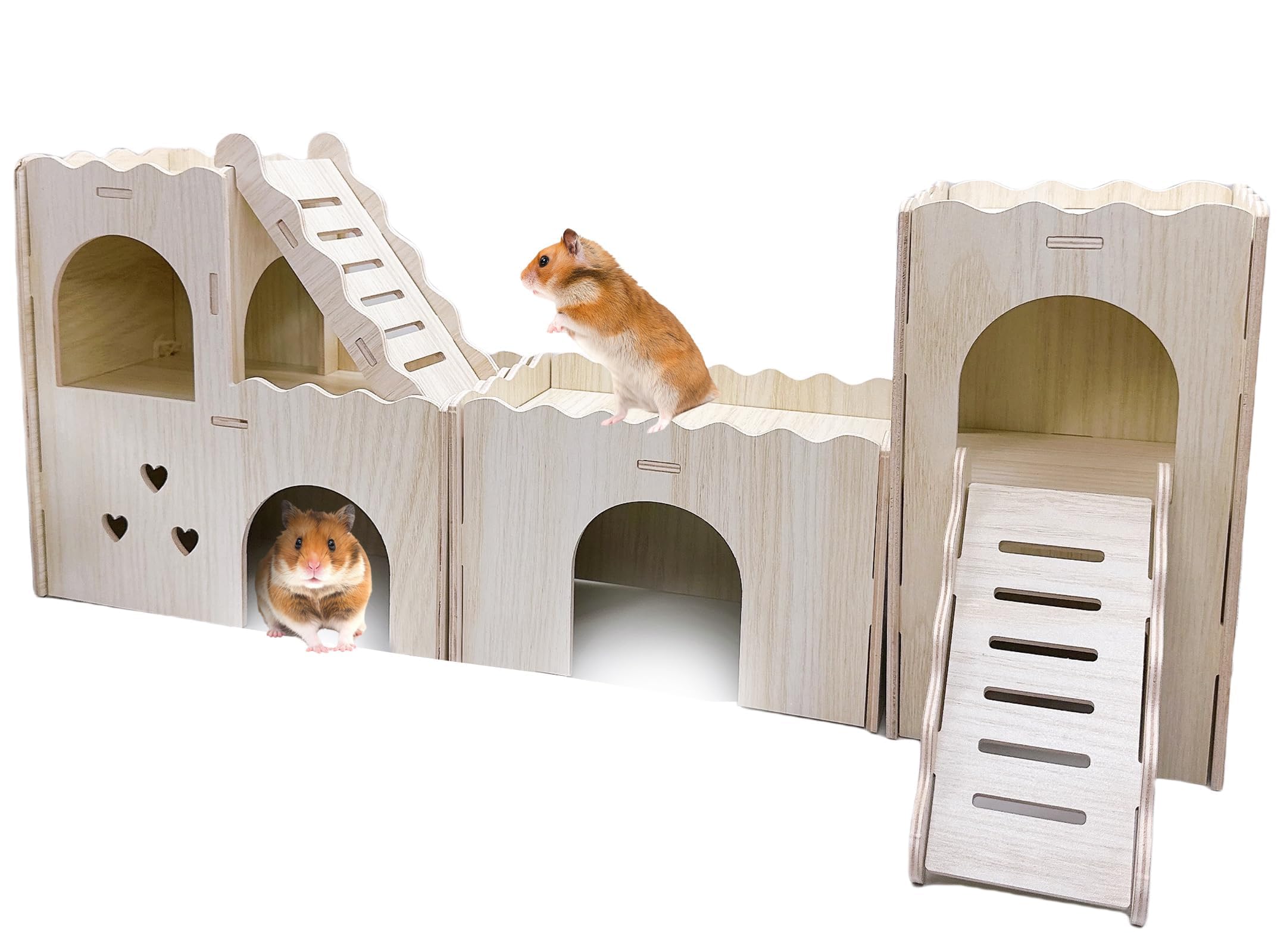 Photo 1 of Hamster Hideout House Multi Chamber Rat Hide Hut Castle Large Climbing Playground Exploring Labyrinth Tunnel for Syrian Dwarf Gerbils Hamsters Mice (Pattern B)