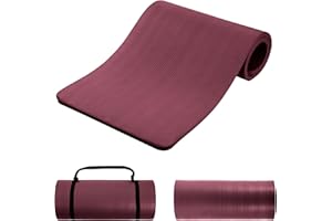 BalanceFrom 1-Inch Premium Yoga Mat,High-Density NBR Foam,1 Inch Thick Yoga Mat for Superior Cushioning and Joint Protection,Non-Slip for Pilates,Gym & Exercise