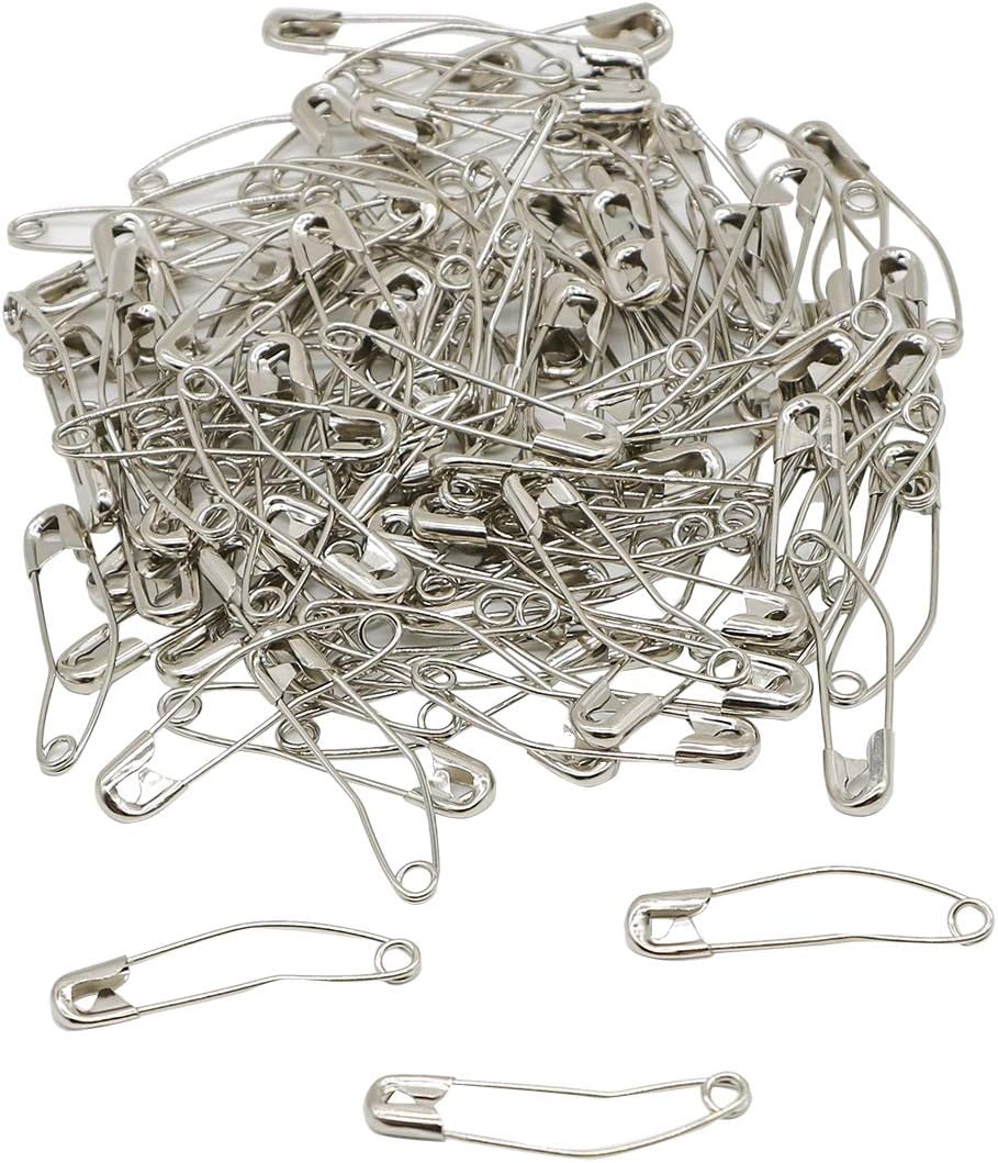 iNee Curved Safety Pins, Quilting Basting Pins, Nickel-Plated Steel, Size 2, 100 Count