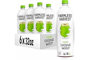 Harmless Harvest Coconut Water Organic Drink 32 Fl Oz - Natural Electrolyte Hydration, No Sugar Added, No Artificial Ingredients, Original Coconut Water, 6 Pack