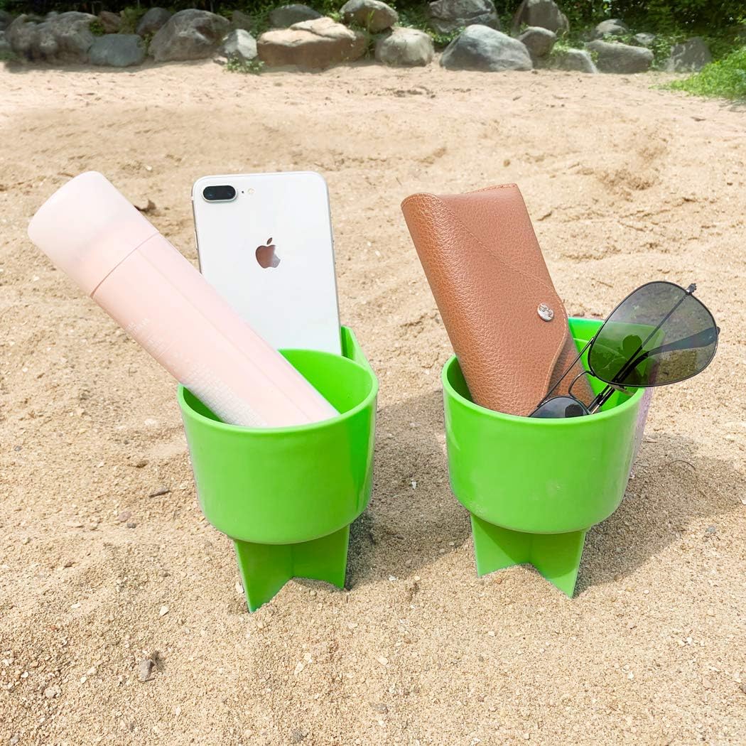beach cup holder with pocket
