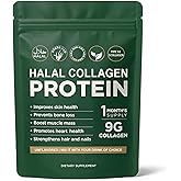 Vlsdoin Halal Collagen Protein Powder, Grass-Fed Collagen Peptides Powder, Type I&III, 100% Hydrolyzed for Hair, Skin, Nails, Gut, Bone & Joint Health for Women and Men, Sugar Free, Unflavoured (1)