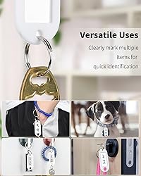 Uniclife 10 Pieces Key Tags 2 Inch Soft Plastic Key