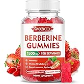 MEENCCD Berberine Gummies with Ceylon Cinnamon, High Potency Berberine HCL Supplement for Immune Support, Sugar Free, Vegan, Strawberry Flavor, 60 Count