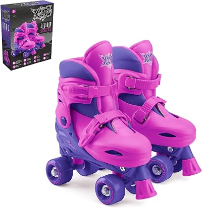 Xootz Kids Quad Skates Adjustable Purple Beginner Roller Skates Girls