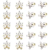 20PCS Pearl Flower Hair Claw Clips, Mini Pearl Floral Hair Clips, Gloden Metal Hair Clips, Sweet Daisy Artificial Bangs Clips, French Decorative Hair Barrettes Accessories for Women Bride