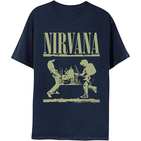 Nirvana Men's Live In Concert Photo T-Shirt - Officially Licensed Band Merch, 100% Cotton