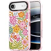 Rosarnnah for iPhone Air Case Cute - Durable Shockproof 6.6 ft Drop Impact Phone Case - Funny Passion Flower Design (6.5") Glitter Pink