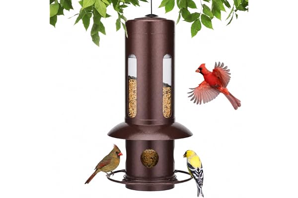 Kingsyard Squirrel Proof Hanging Bird Feeder for Outdoors | Weight-Activated, Chew-Resistant Metal, Weather-Resistant, Easy t