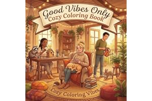 Good Vibes Only Cozy Coloring Book: Simple Bold Line Design Adult Coloring Book | Cute Animals, Morning Rituals, Peaceful & C