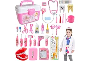 BAIAI 40 Pcs Doctor Kit for Kids 3-8 Toddler Toys Ages 2-4 Girls Educational Toy Doctor Playset for Girls Toddler Ages 3-6 Medical Kit Role Play Doctor Gift for Kids Toddler Age 2 3 4 5 Year Old Girls