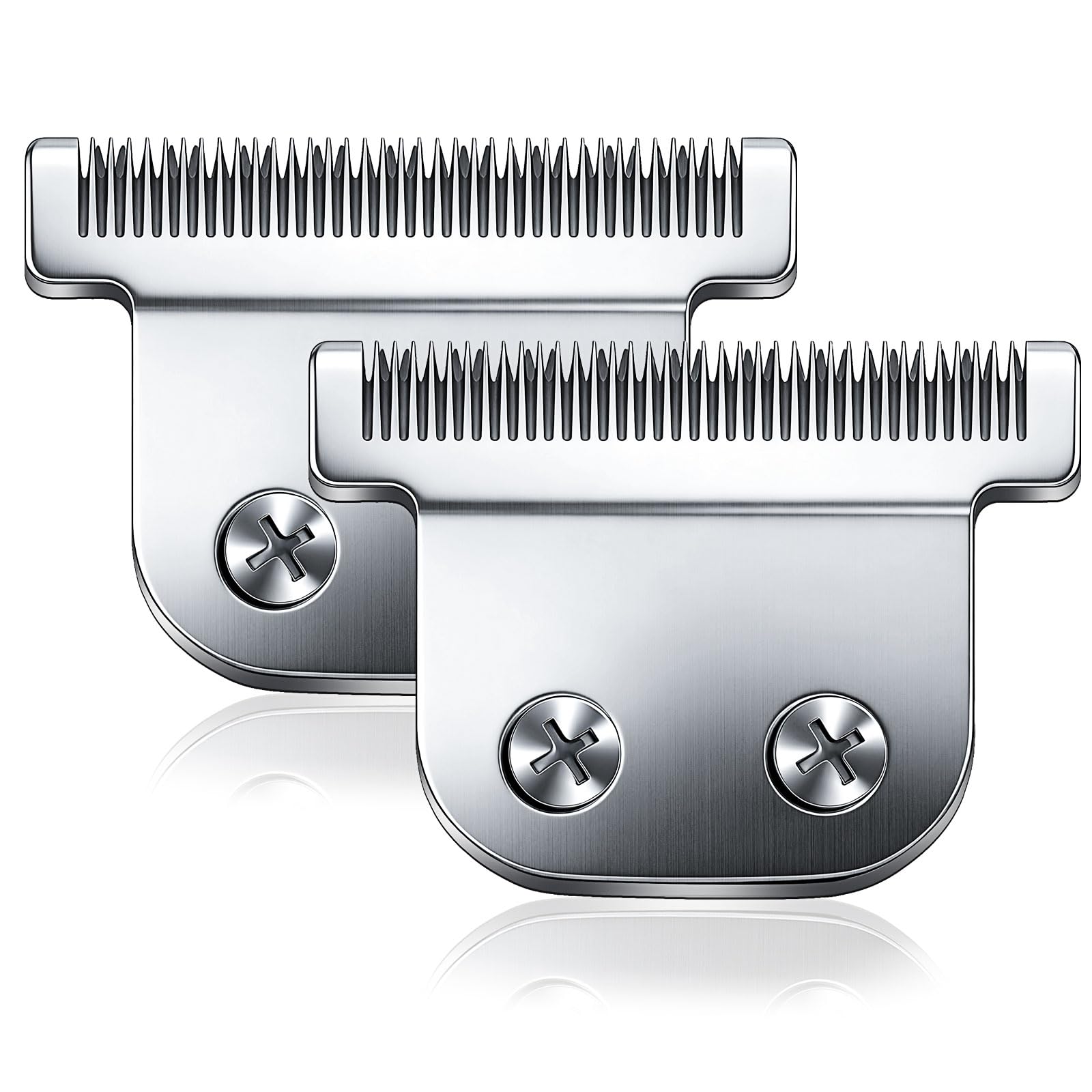 Photo 1 of 02144 Detachable T Blade Compatible with Wahl Replacement Blade for Trimmers 9864/9864SS/9686/9818A/9854L/9876L/9854 /WSS3L/SS2L (Silver(2PCS))