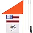 Bike Safety Flag /USA flag Six foot Heavy Duty fiberglass pole Polyester Full Color Tear-resistant Waterproof Flag Orange Saf