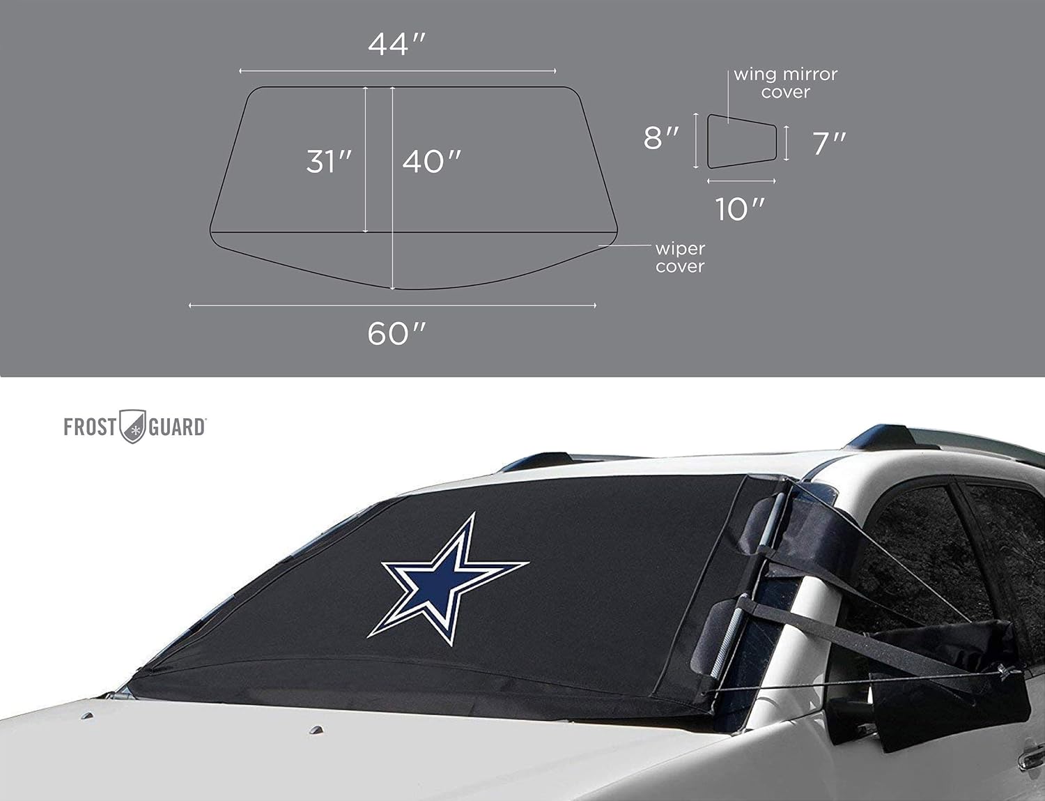 FrontEnd Covers Automotive FrostGuard NFL Premium Winter Windshield