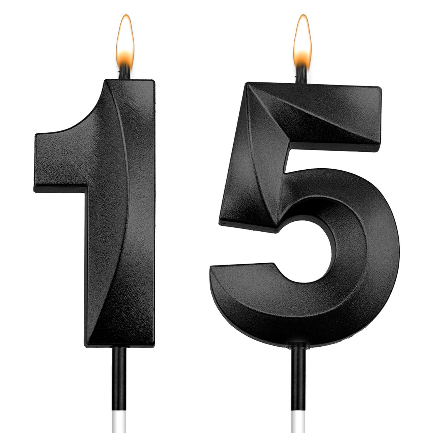 Photo 1 of 15 Birthday Candle for 15th Birthday Decorations for Boys Number 15 Candle Birthday Boy Girl 15th Cake Topper Black Number Candles Family Baking Reunions Black Birthday Candles Cake Topper