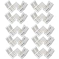 10 Pcs L-Shape 5 Pins Connector RGBW FPC LED Light Strip Connectors 90° Angle Corner Connector with 20 Pack 12mm Strip to Strip Solderless Adapter for SMD 5050 RGBW LED Strip (L-Shape 5 Pins)