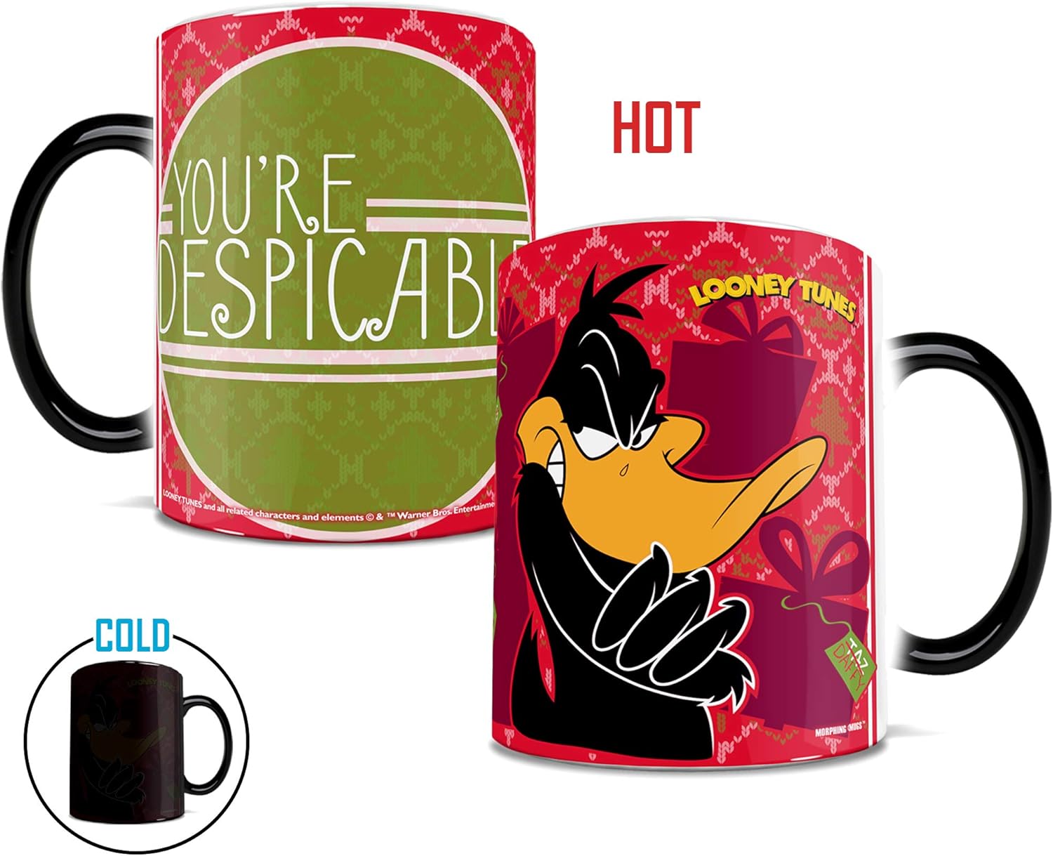 Looney Tunes Mug &ndash; Daffy Duck &ndash; Despicable &ndash; Ceramic Color Changing Heat Reveal Coffee Tea Mug &ndash; Morphing Mugs Heat Sensitive Mug &ndash; by Trend Setters Ltd.