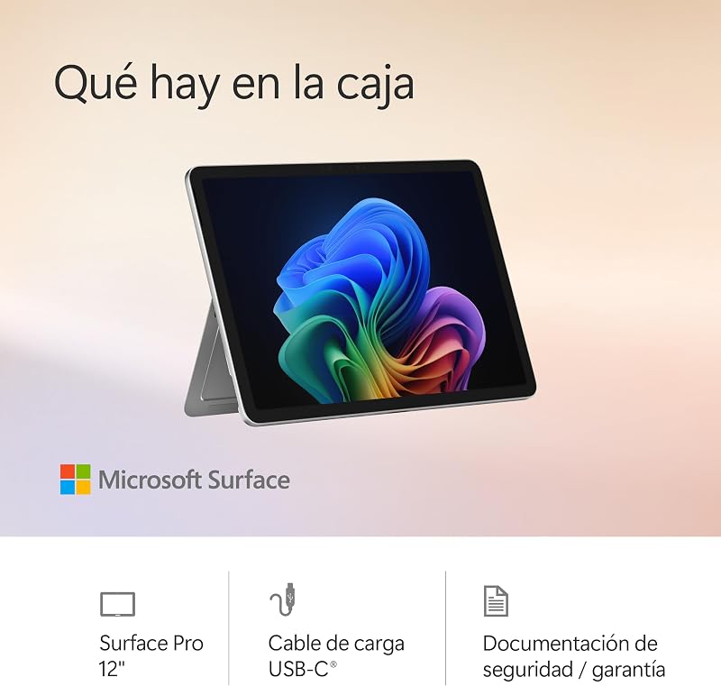 Microsoft Surface Pro | Copilot+ PC | Ecrã Táctil LCD de 12" | Snapdragon X Plus | 16GB de RAM | 256GB de armazenamento | Modelo mais recente | Platina