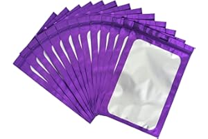 EONJOE 100-pack mylar packaging bags for small business sample bag smell proof resealable zipper pouch bags jewelry food Lip gloss eyelash phone case bracelet keychain package supplies etc -front