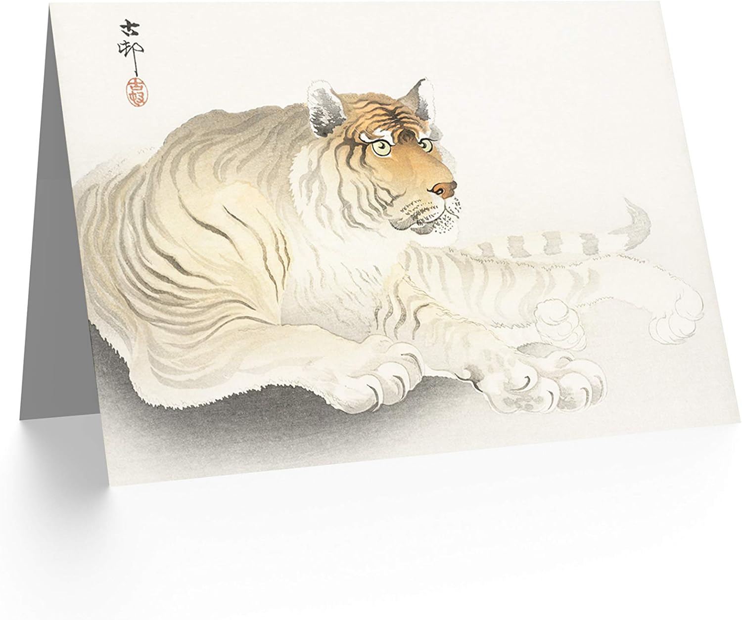 Fine Art Prints CLBIO0076 Tiger Watercolour Ohara Koson Greeting Card With Envelope Inside Premium Quality, 12.5 x 17.5 cm - Image 3