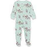 Amazon Essentials Disney | Marvel | Star Wars Unisex Babies' and Toddlers' Snug-Fit Cotton Footed Pajamas, Multipacks