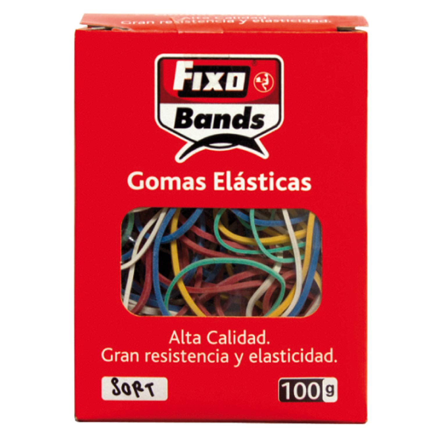 Fixo Elastic Rubber Bands Assorted Colours and Sizes 100g — image 1