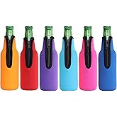 6 Pack Beer Bottle sleeves - FRRIOTN Neoprene Insulated Holder for 12oz Bottle - Keeps Beer Cold and Hands Warm(Colorful)