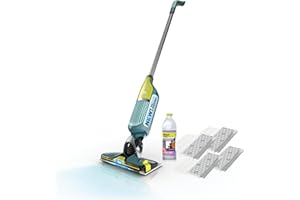 Shark VACMOP Reveal New Cordless Hard Floor Cleaner, Vacuum & Spray Mop, Powerful Suction, Lightweight, Illumination Light, Includes 4 Disposable Pads, 12oz Pet Multi-Surface Cleaning Solution, VM401
